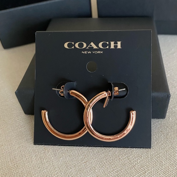 Coach Jewelry - Coach Medium Signature Hoop Earrings